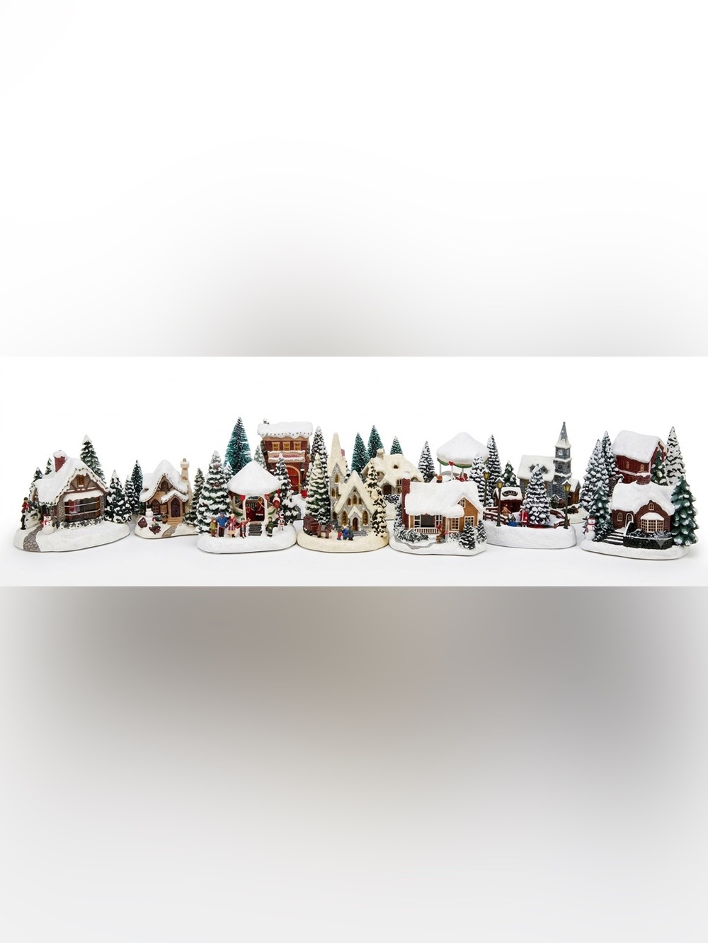 Set of 12 Thomas Kinkade Christmas Village Scenes - Picture 2 of 14